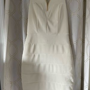 White strapless dress